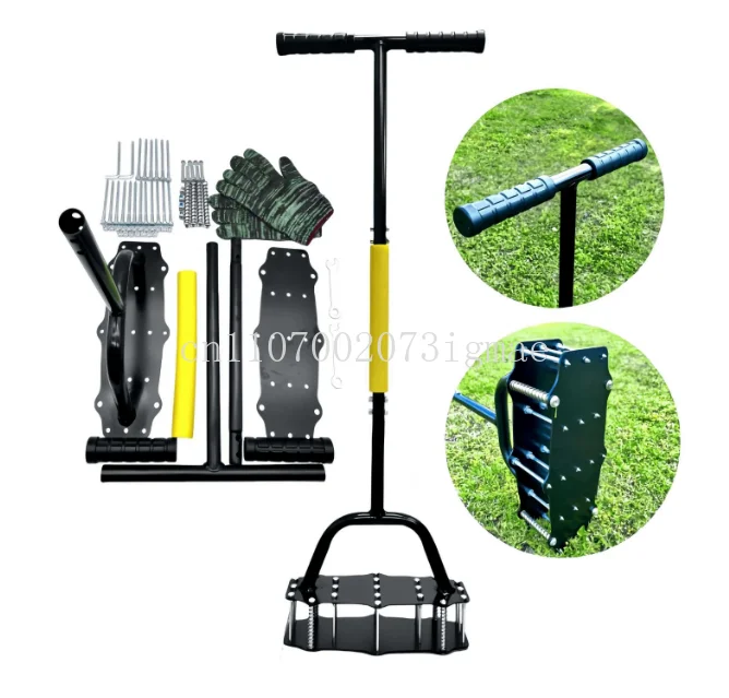 Manual Lawn Scarifier Hole Puncher for Soil Aeration and Grass Ventilation Gardening Tool