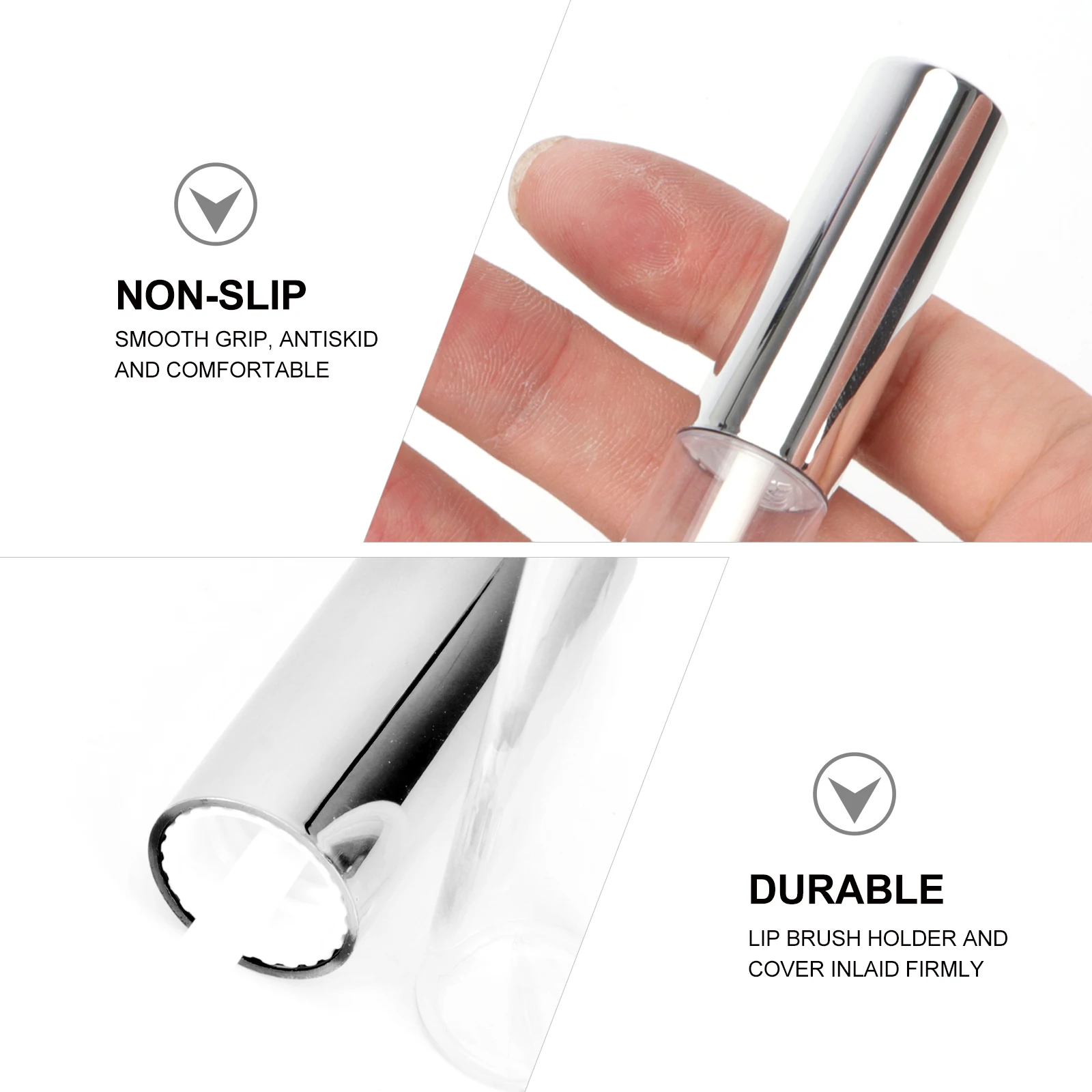 

10pcs 10Ml Lip Gloss Tubes Empty Containers Transparent Refillable Lip Balm Bottles Travel Portable Silver Fashion