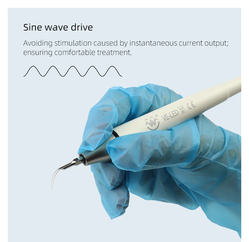 VVDental Ultraschall-Scaler mit LED-Licht-Handstück und 10 Stück Spitzen, Zahnreinigungsgerät für Zahnsteinentfernung, Parodontologie und Endodontie – Detail 11