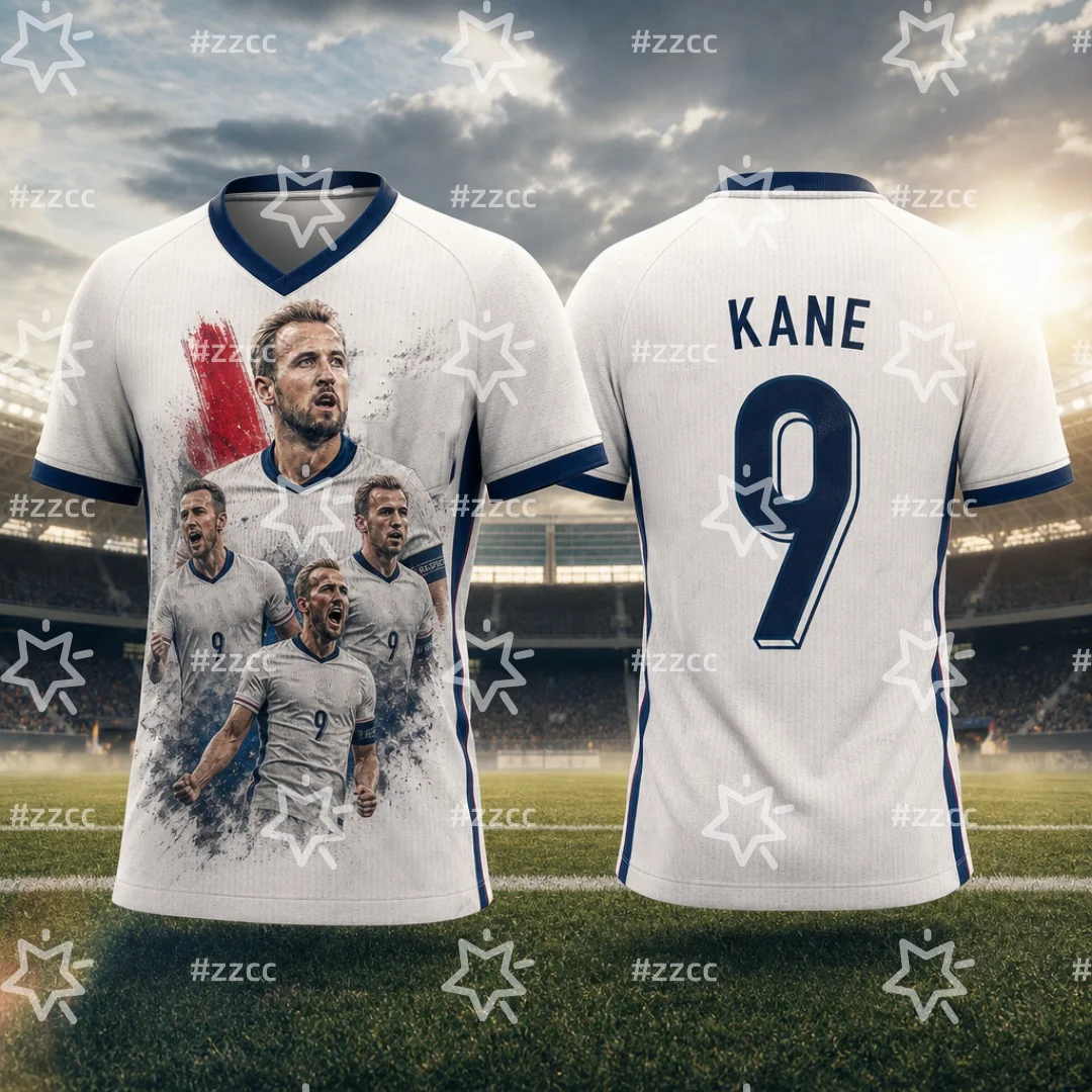 2026 England Football Jersey Kane No.9 Match Training Kit Summer Sports Men's T-Shirt Kid's Clothing Woman cycling jersey ﻿