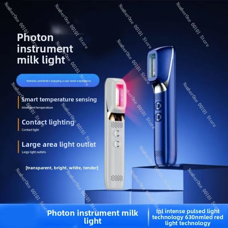 Portable Milk Light LED Photon Therapy Facial Skin Care Machine Red Blue Light