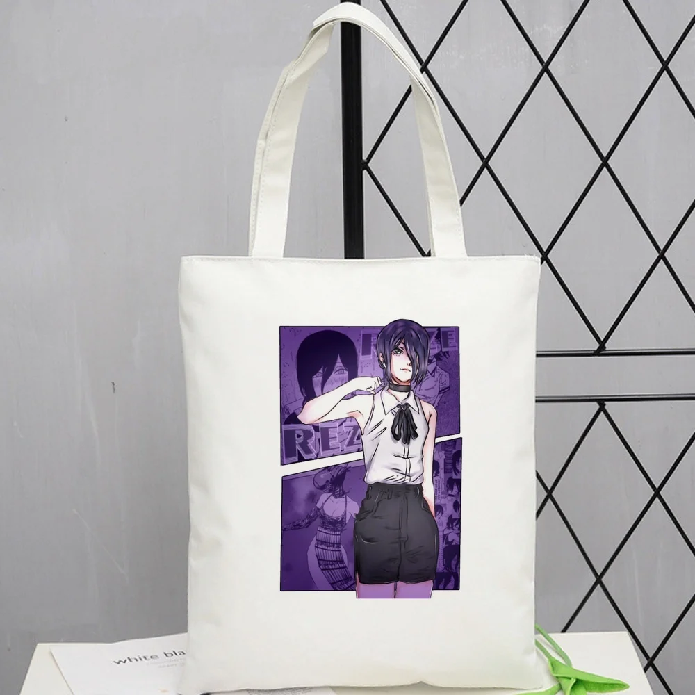 Chainsaw Man tote bag einkaufstasche foldable shopping totebag woman