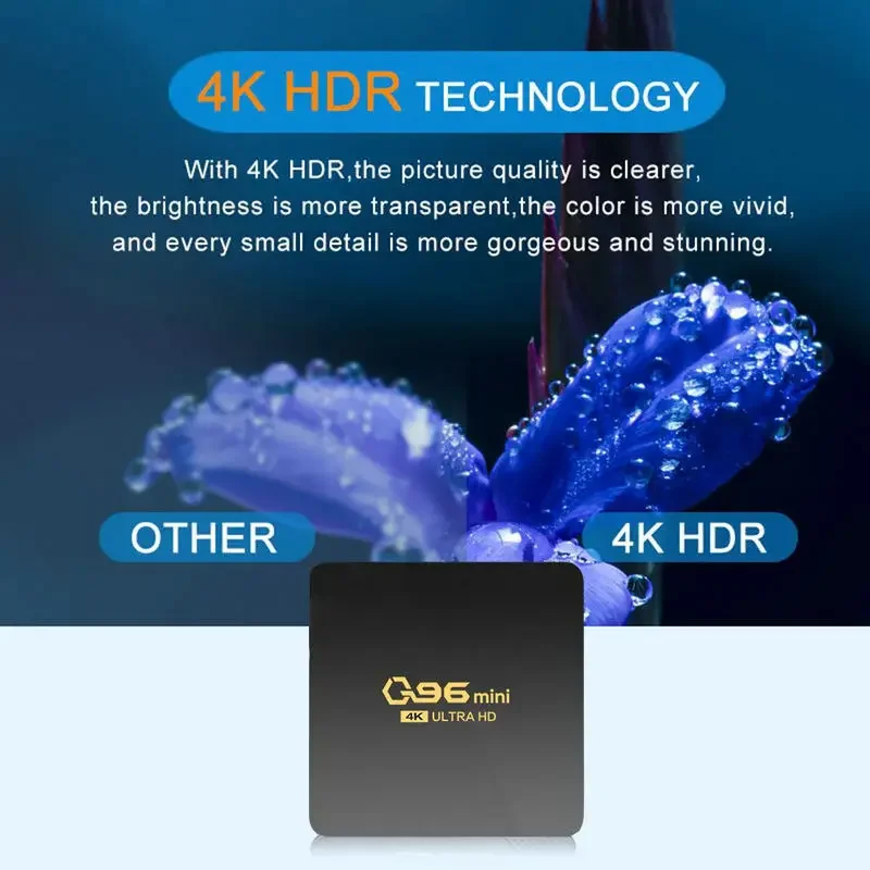 2,4G WIFI 4K Set Top Box 8G 128GB Media Player H.265 Home TV Theater Q96 Mini Smart TV Box Amlogic Android 10.0 S905L Quad Core