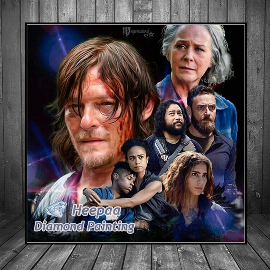 المشي الميت التلفزيون مواسم 5d الماس اللوحة أطقم داريل روك نيجان كارل لوري صورة عبر غرزة فسيفساء ديكور