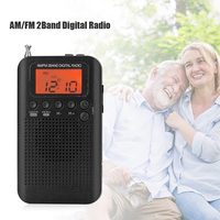 HRD-104 MP3 Music Player Stereo Antenna Digital Tuning Radio LCD Display AM/FM 2-Band Radio with Driver Speaker Rechargeable