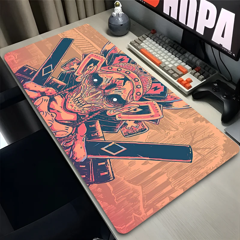 Mouse Pad Laptop Anime Extended Desktop Mat Computer Gamer Mousepad PC Gaming Oni Hannya Samurai Mask Accessories Keyboard Pad