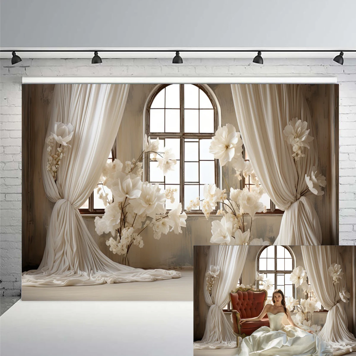 웨딩 꽃 커튼 사진 배경막, 포토콜 아기 생일 파티 장식, 사진 배경 사진 스튜디오 포토폰
