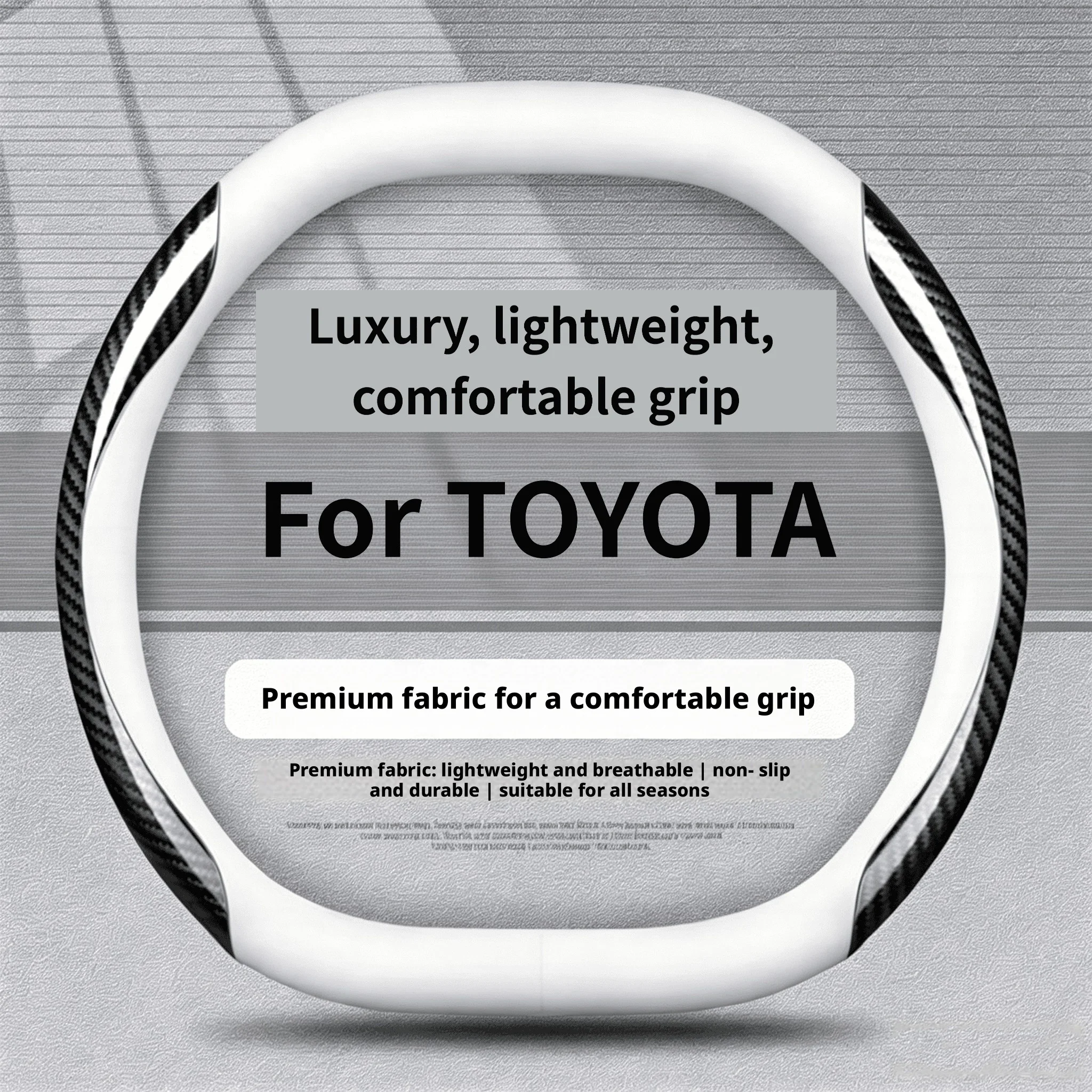 Fit 14.5-15in carbon fiber patterned steering wheel cover suitable for Toyota GR Sport, XSE RAV4 Prime, GR86 Auto Interior Parts