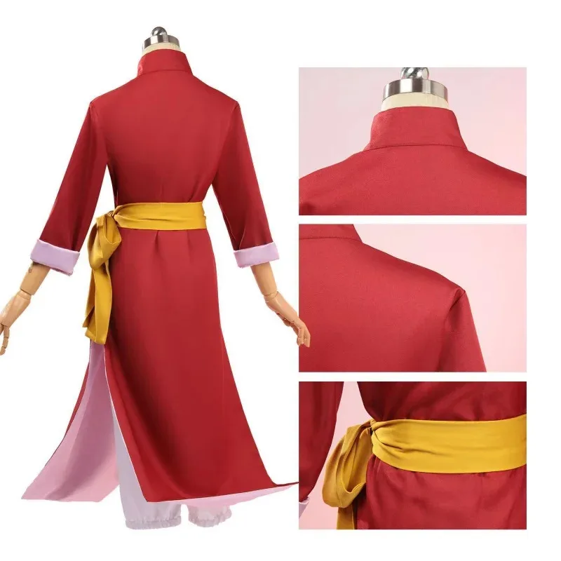 أزياء أنيمي جينتاما كاجورا التأثيرية بدلة الكونغفو للنساء قرار جينتاما كاجورا مقابل ساكاتا مبارزة زي كاجورا شعر مستعار الرأس