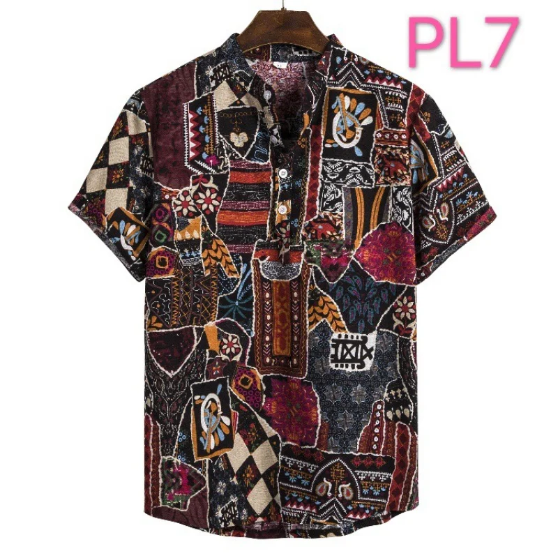 SZYL-camisa con estampado Floral Hawaiano para hombre, camisa de manga corta, ropa de verano, nuevo