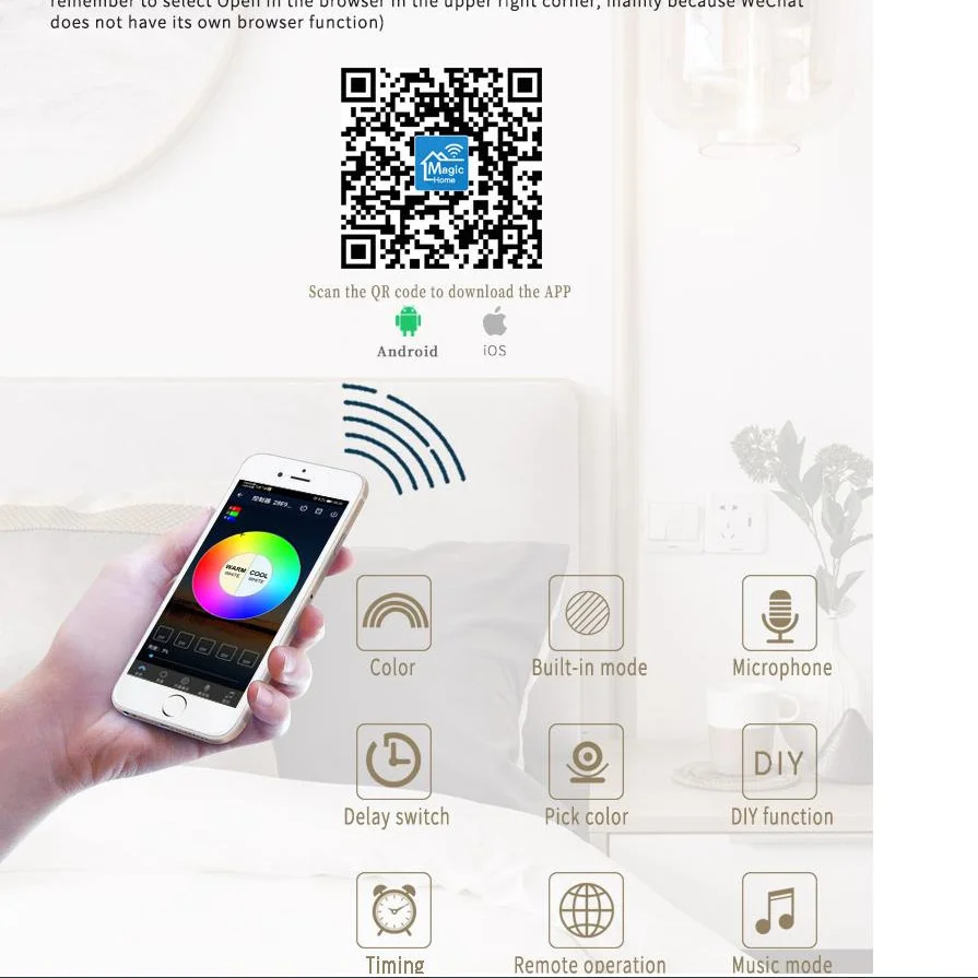 Rhythm Music Sync Wifi Strip RGBCCT/RGBCW Magic Home APP Phone Control Android IOS APP True Wireless LED Remote Controller