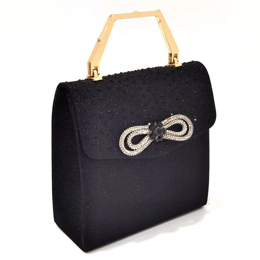 Luxuriöse Designer-Abendtasche für Damen mit Schleife, Wasserdiamanten und Kristallen – Modische Diamant-Handtasche für Partys – Detail 5
