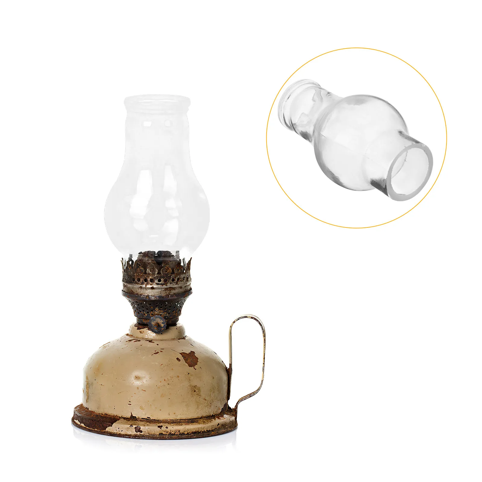 Transparent Clear Oil Lamp Shade Windproof Thickened Glass Chimney Replacement Lamp Cover Accessories