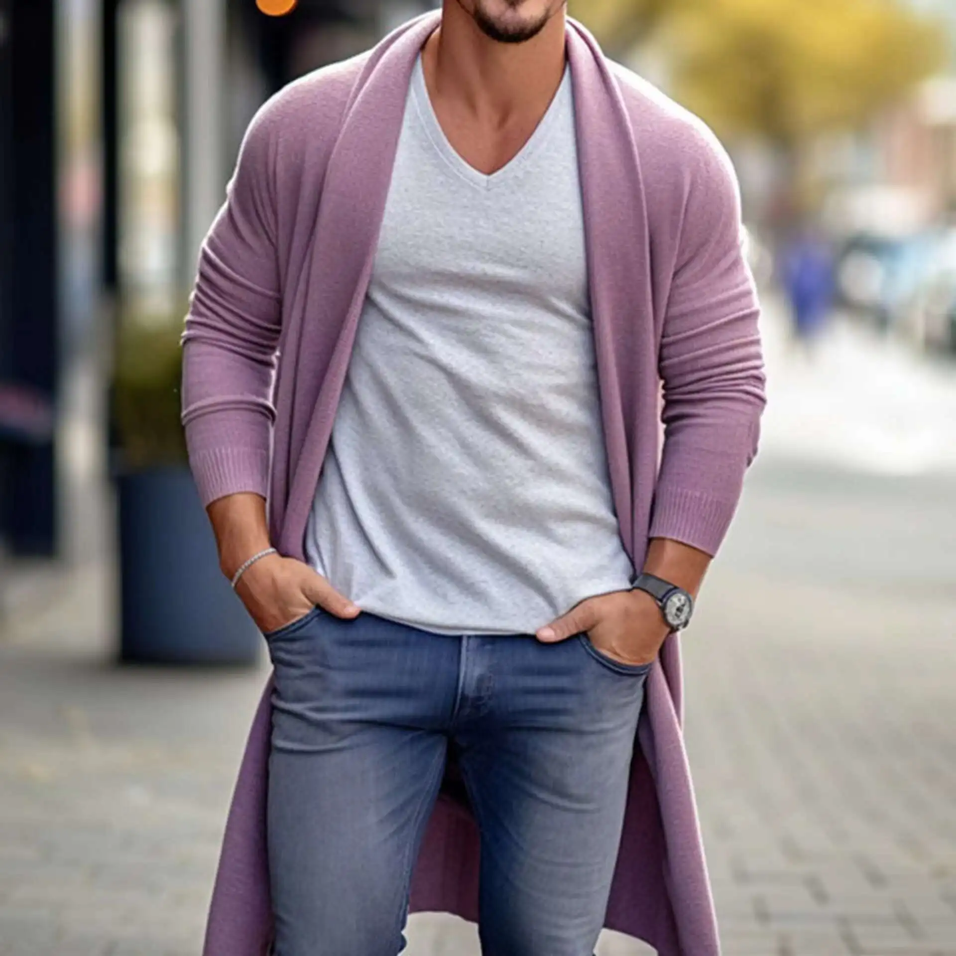 And Winter Autumn New Fashion Men's Lapel Leisure Cardigan Men's Coat Long Sleeve Jacquard Knit Sweater Men's Sweater