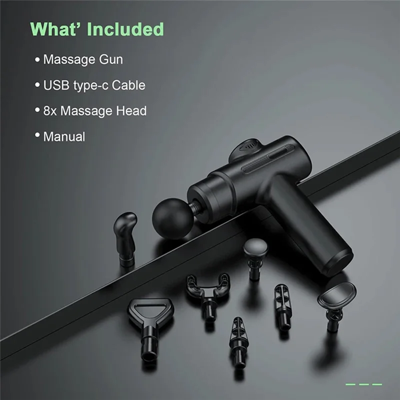 AA20-For Body Back Arm Sports Fitness Massage Gun 8 Head Electric Deep Tissue Facial Relaxing Machine For Body Back Arm Muscles