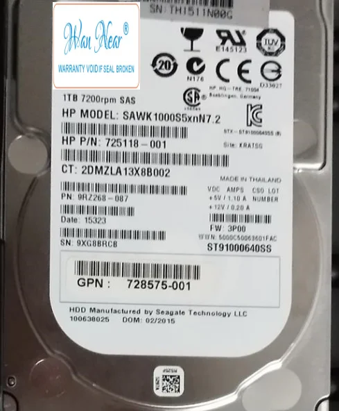 

For 3PAR QR498A 1TB 2.5 SAS 727397-001 725118-001 728575-001