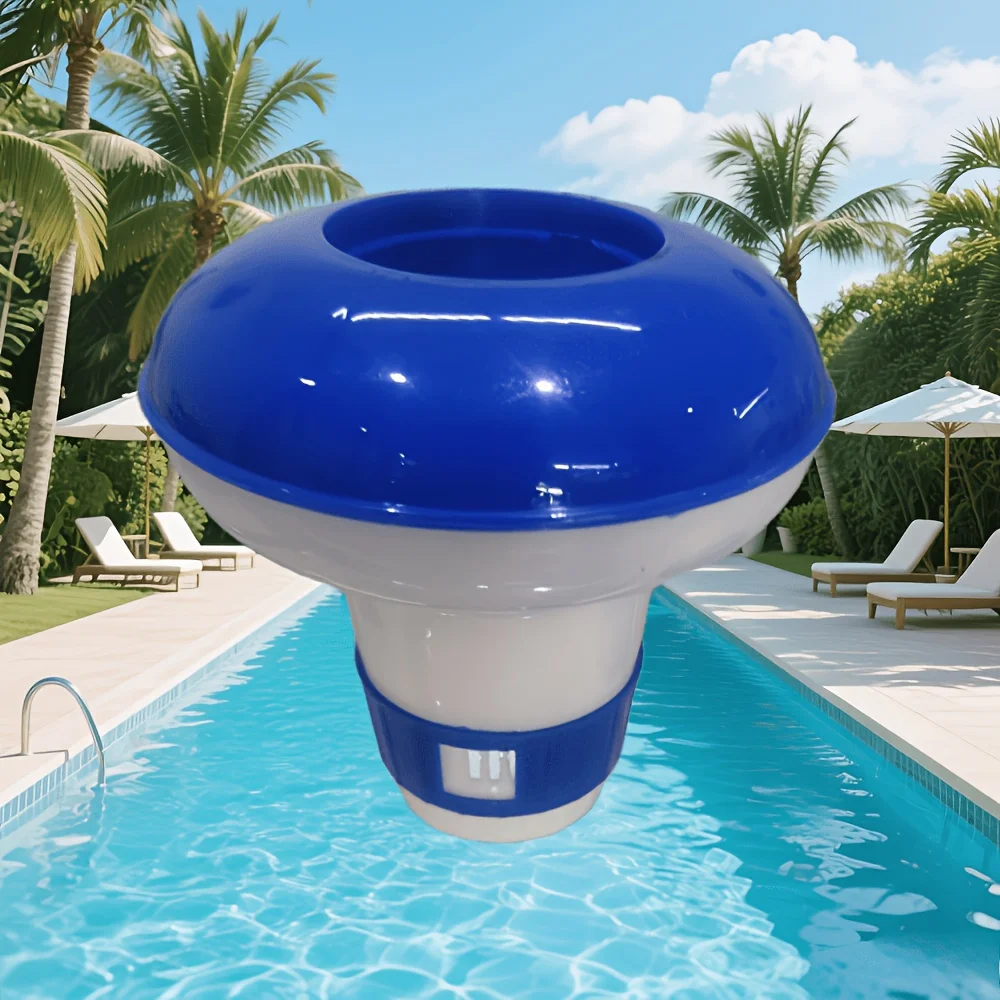 1Pc Adjustable Mini Floating Chlorine Dispenser Durable for Indoor Outdoor Swimming Pools Floating Chlorine Dispenser