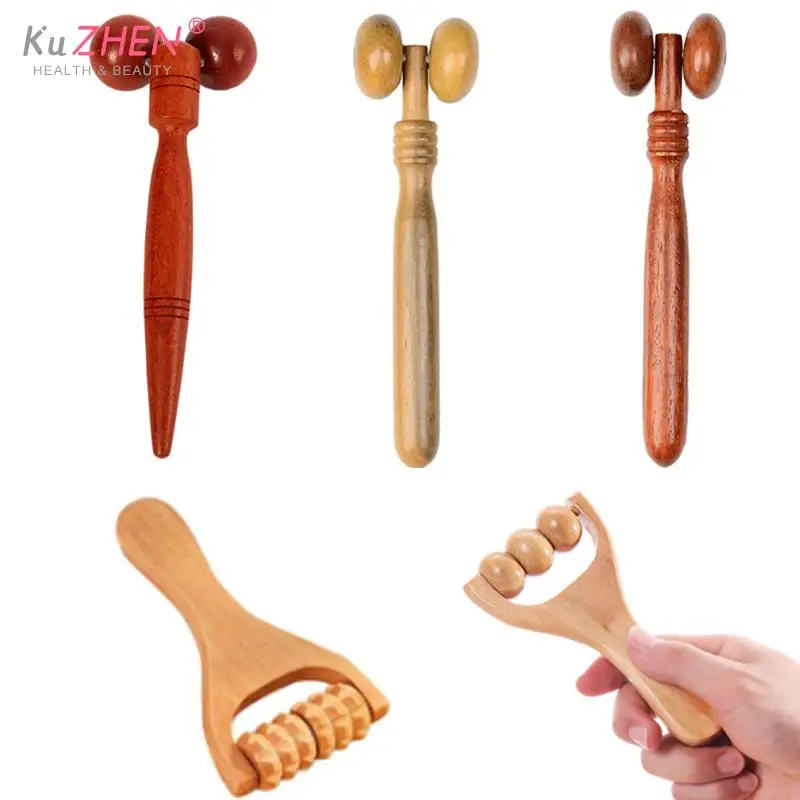 1pcs Mini Wooden Therapy Body Massage Tool Wood Roller Mini Hand Pushing For Full Body Muscle Pain Relief Acupoint Massager Tool