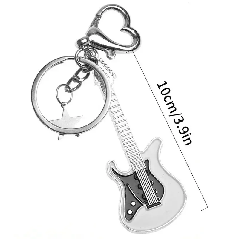 Men Womens Guitar Keychains Key Chain Charms for Y2k Spicy Girl Guitar Pendant Couple KeyChain Jewelry Bag Car Keyring Gift