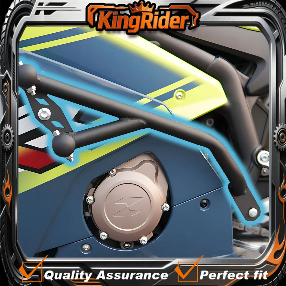 【Supreme quality】Motorcycle bumper aluminum alloy double spring head anti fall protection rod Fit For ZXJC ZXMOTO 500RR ZX500RR