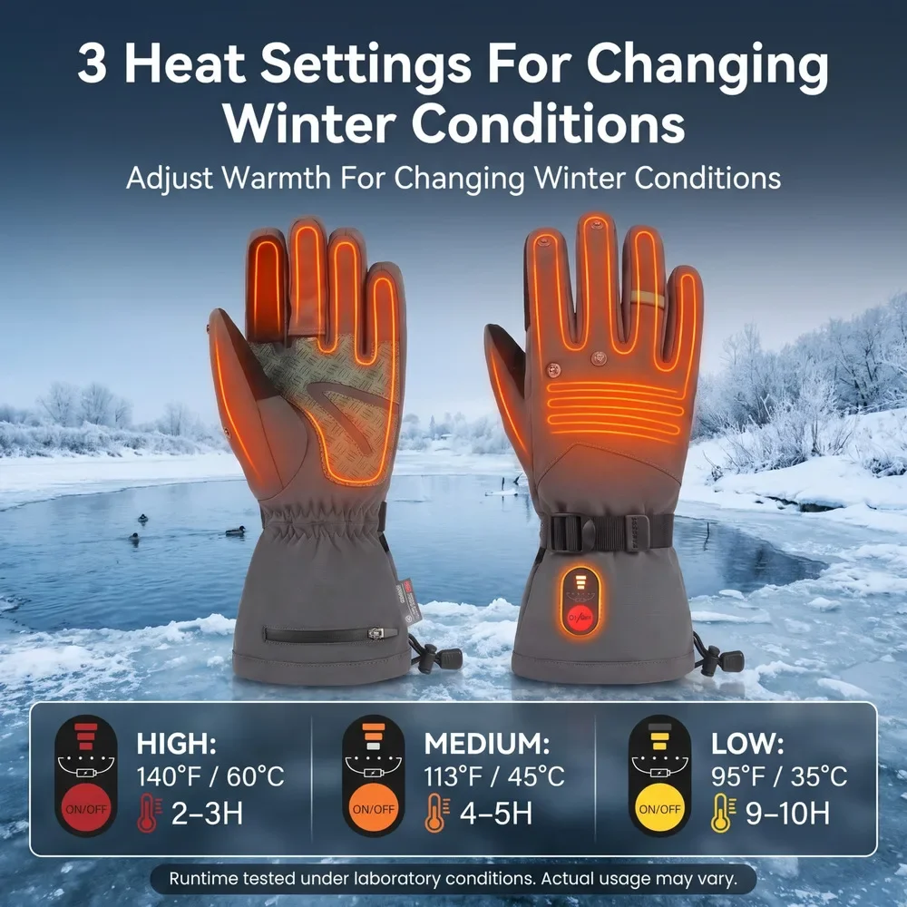 Savior Heat Heated Fishing Gloves Rechargeable Winter Electric Heating Gloves Cold Weather Fishing Ice Fishing Gloves Essentials