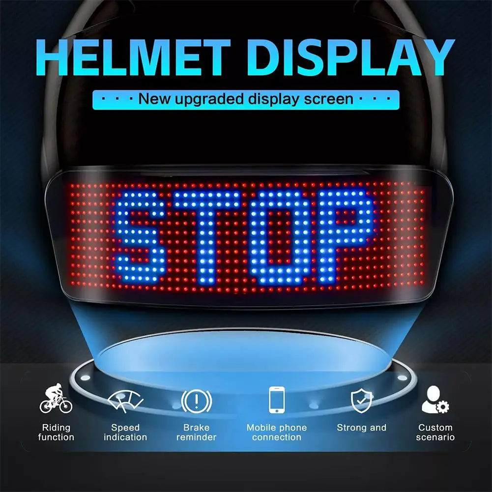 2025 Motorcycle Helmet Warning Light Night Riding DIY RGB Helmet Screen Programmable Led Screen Display LED APP Taillight B Q5D8