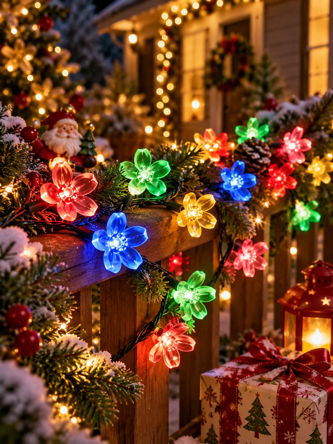 Solar Cherry Blossom String Lights LED Sakura Flower Fairy Lights for Outdoor Garden Tree Patio Balcony Wedding Party Decoration