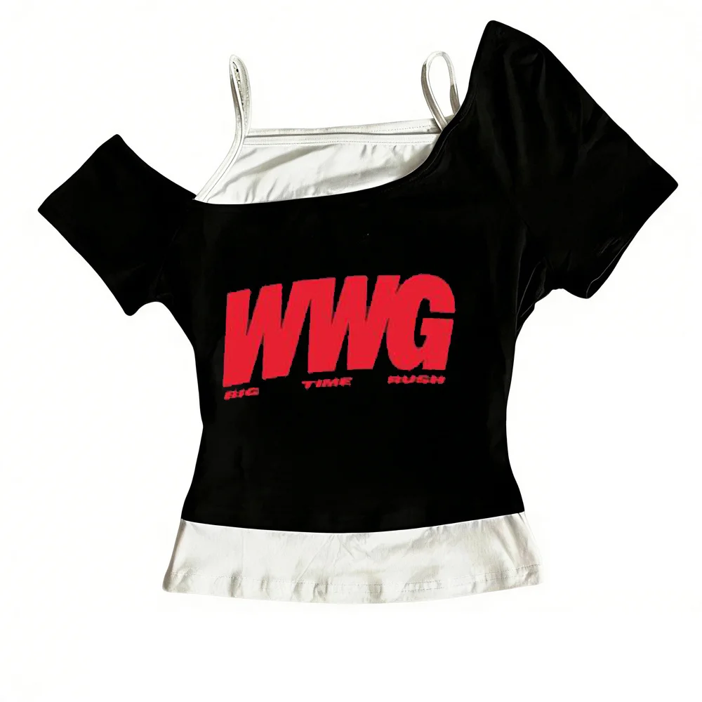Camiseta Big Time Rush para mujer, camiseta gráfica Retro de anime, camiseta gráfica gótica, ropa informal con gráficos vintage de anime, ropa de calle gótica transpirable