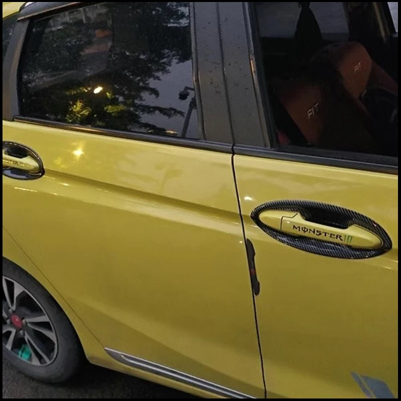 Car Styling For Honda Jazz Fit 2014-2018 Door Handle Bowl Cup Cap Cover Sticker Trim Decorate Frame Auto Parts Accessories