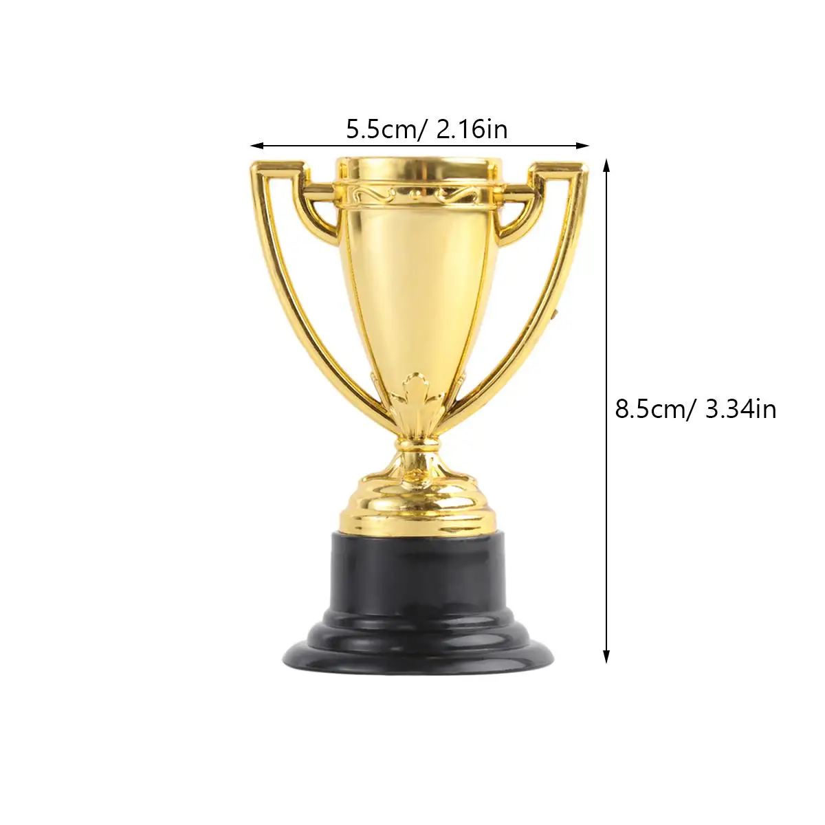 12 Pcs Plastic Trophy Toys Golden Cup Kids Party Game Prizes Classroom Rewards Sports Banquets Elementary School Gifts