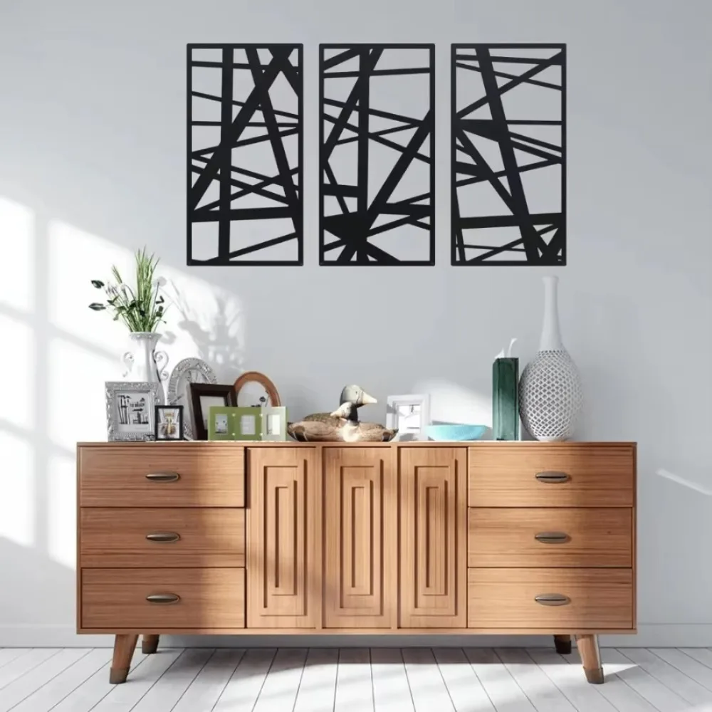 CIFBUY Hollow Out Metal Wall Art Modern Home Office Festival Decor Durable Rust Proof Iron Sculpture Gift Plaque