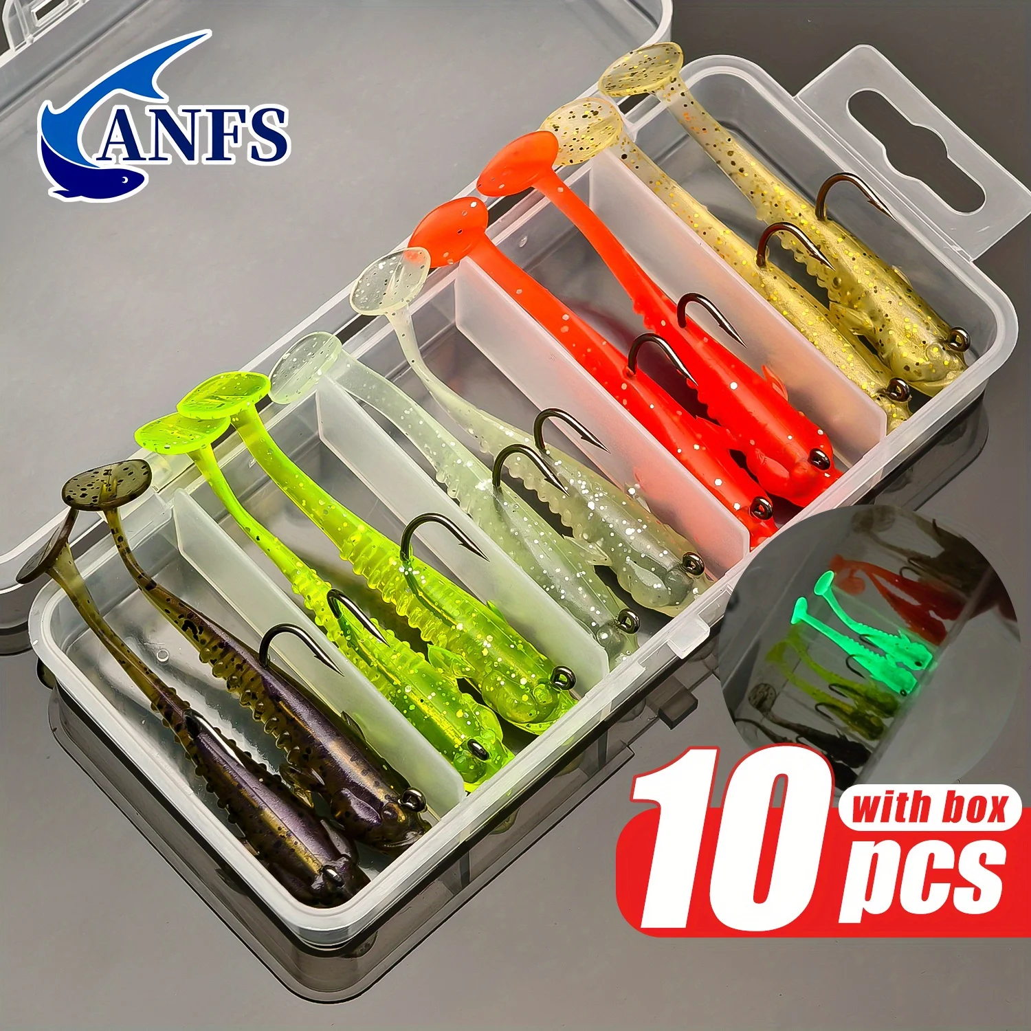 Vinilos ANFS con anzuelo – Cebo realista para agua dulce y salada