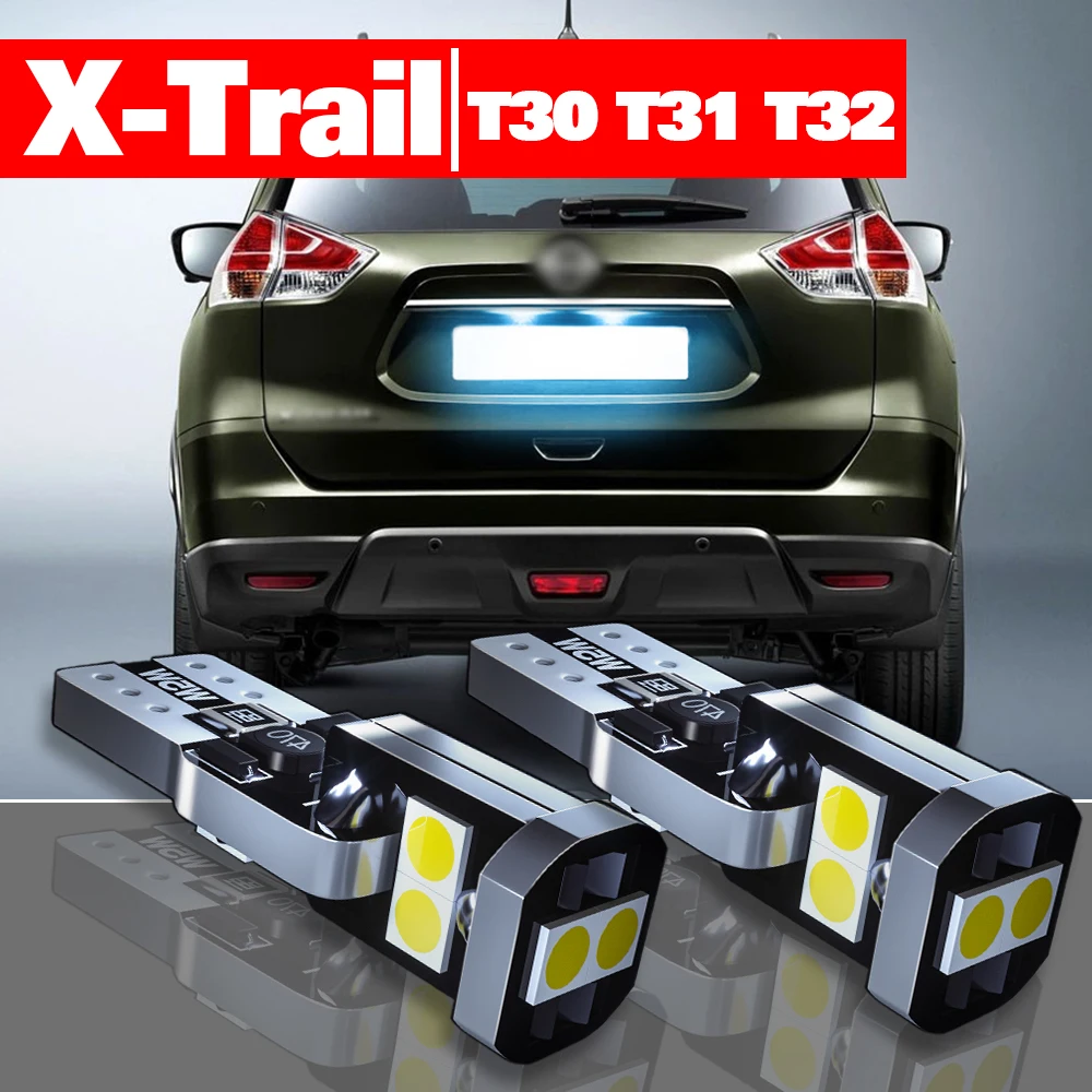 

For Nissan X-Trail X Trail XTrail T30 T31 T32 2001-2019 Accessories 2pcs LED License Plate Light 2004 2008 2010 2015 2016 2018