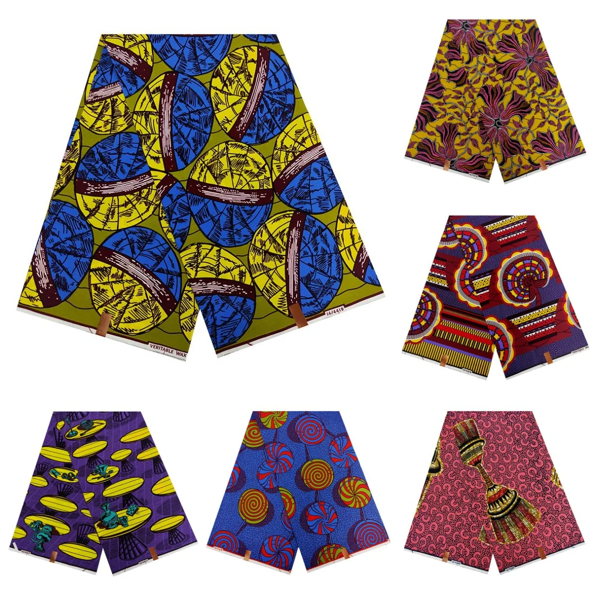 

2024 New High Quality African Male Feminine Fabric Print Wax Batik Ankara 100%Cotton Soft Sewing Material For Party Dress 6Yards