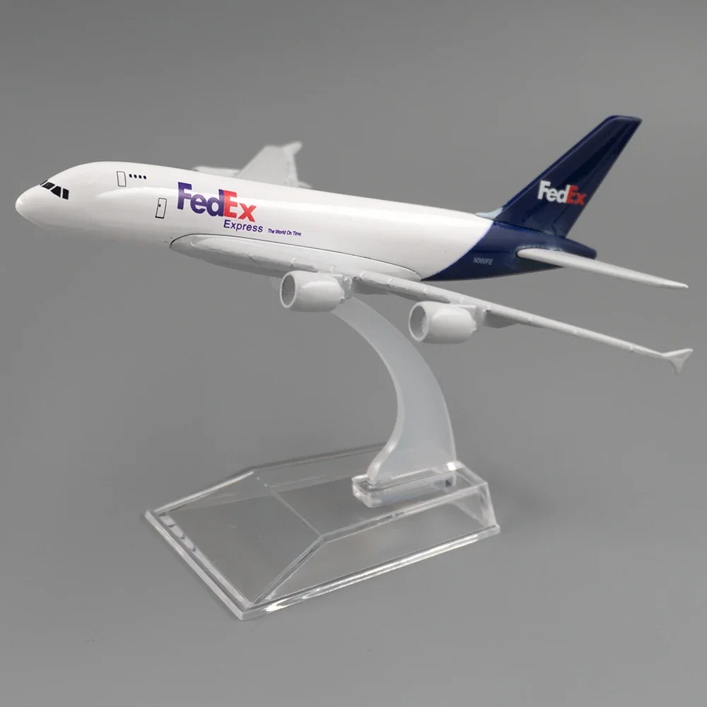 1/400 Aircraft Airbus A380 FedEx Express 16cm Alloy Airplane Xmas Gift for Collection Desk Decoration