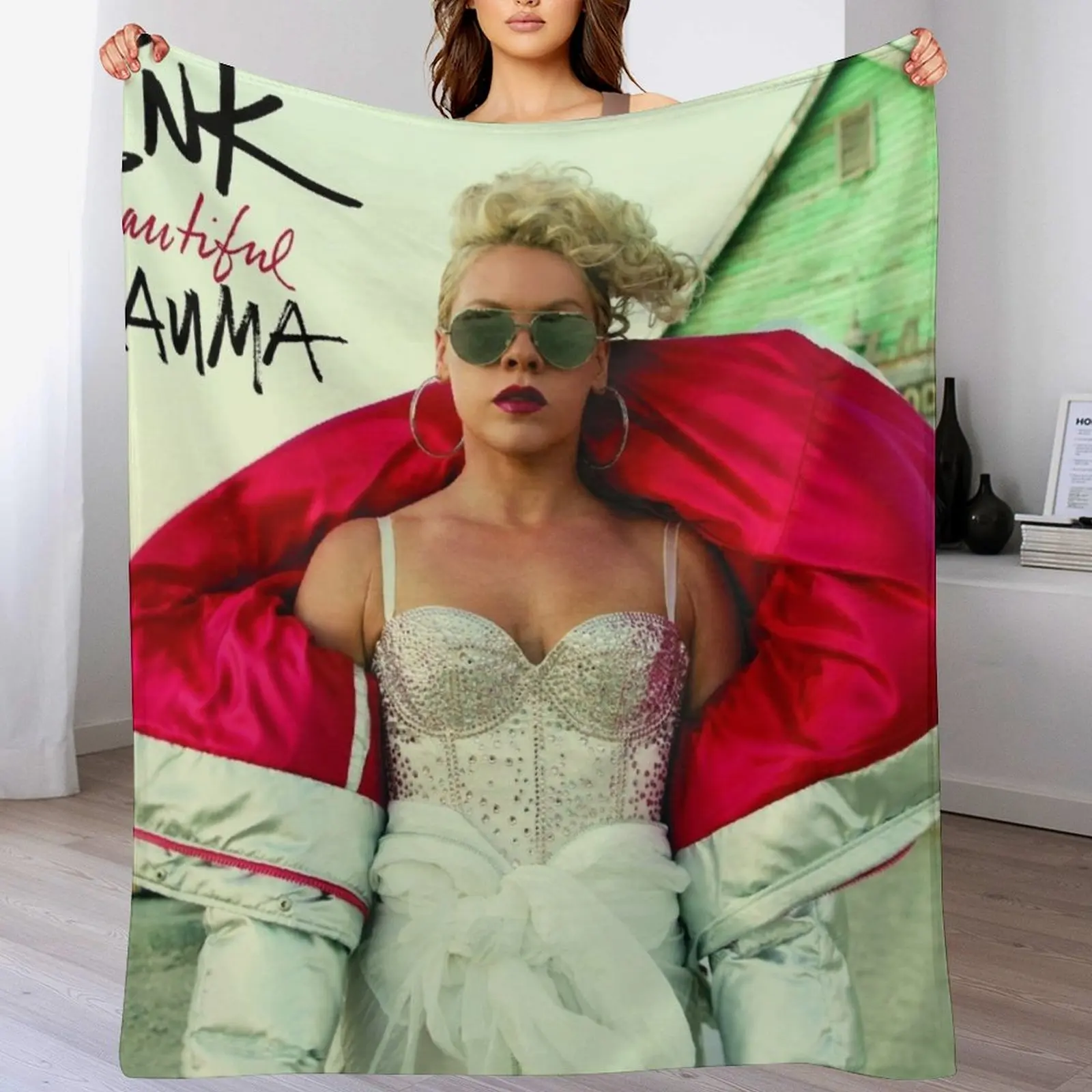 

Beautiful Trauma Pink World Tour 2019 Throw Blanket Decorative Throw Multi-Purpose Blankets