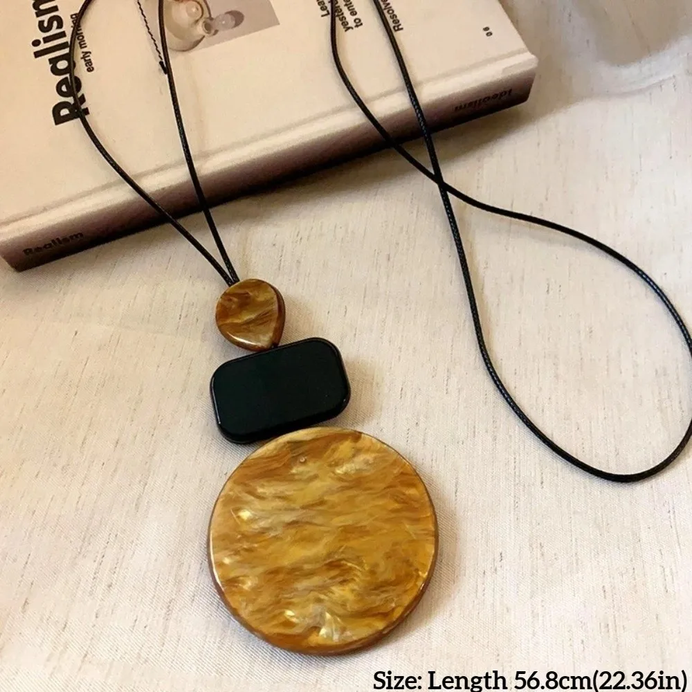 العصرية بوهيميا قلادة للنساء المتقدمة العرقية نمط سلسلة عنق الرجعية الراتنج سترة سلسلة الملابس والاكسسوارات