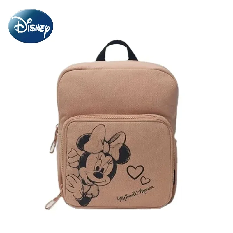 Nuevo bolso de lona de Minnie Mouse de Disney para niños, mochila para bebé, mochila ligera para guardería, bolso para mamá