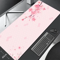 Pink Mouse Pad 40x90cm Sakura Desk Mat Big Gaming Mousepad XXL Mouse Mat Large Keyboard Mat Desk Pad For Computer Mousepads
