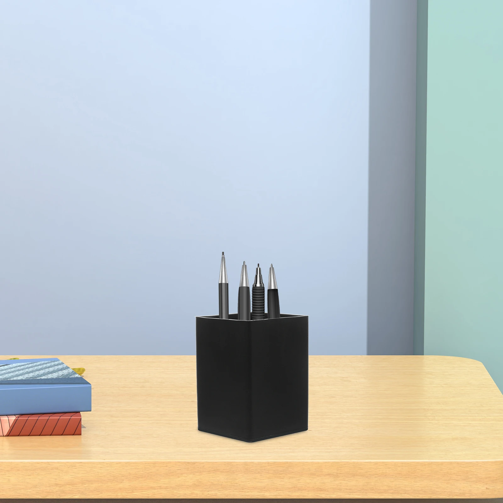 

Square Silicone Pencil Holder for Desk Pen Cup Organizer Multi Functional Makeup Brush Stand Office Decor Desktop Storage