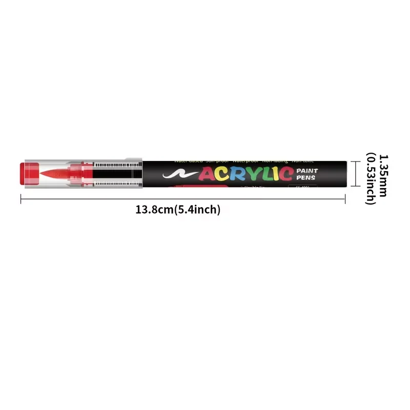 Flysea Acrylic Paint Pens, 12-288 Colors Acrylic Paint Markers with 0.5-5mm Soft Brush Tip, Water-Based Multi-Surface Paint Pens for Wood, Glass, Stone, Ceramic, Canvas, Rock, DIY Crafts & Art Projects