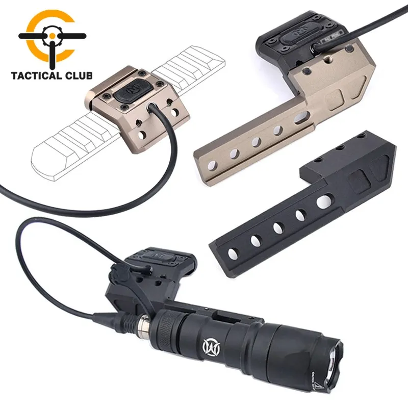 WADSN ModButton Pressure Switch Surefir M600C M300 M600 Tactical Flashlight Offset Mount Airsoft Hunting Weapon Scout Light Base