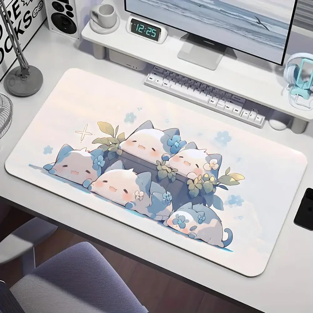 Alas Mouse Kucing Anime Lucu Alas Mouse Gamer Komputer Baru XXL Alas Mouse Keyboard Alas Mouse Gamer Karpet Kantor Lembut Alas Mouse Desktop