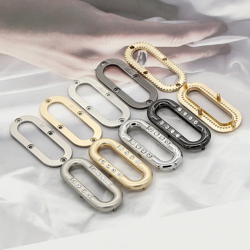 Metal Ring Oval EyeletScrew Grommets Purse Loop Connectors Oblong Purse Ring for Clothes Leather Decoretor Accessories