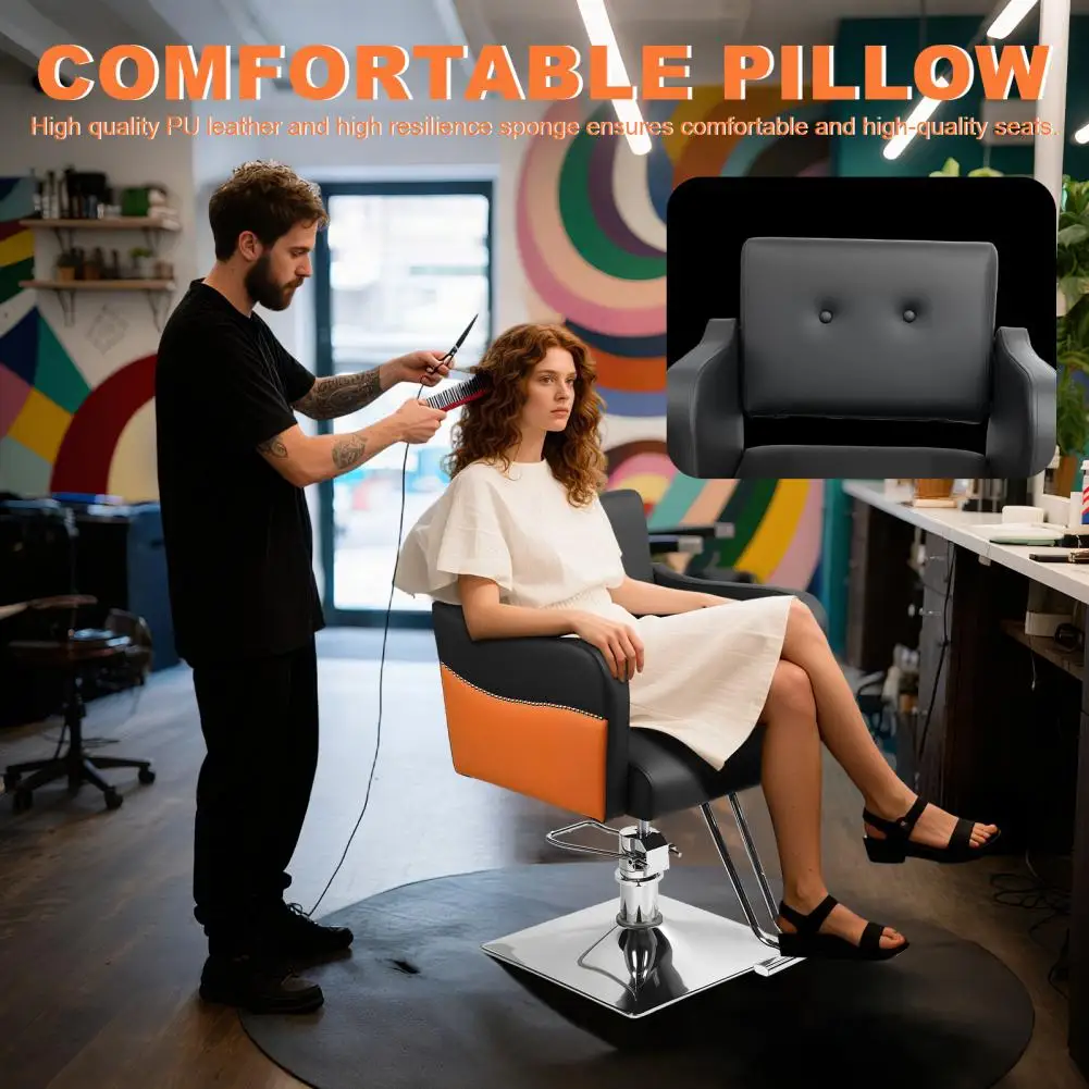 كرسي صالون الشعر، كرسي مصفف مع مضخة هيدروليكية شديدة التحمل، كرسي صالون شعر دوار 360 درجة، أقصى حمولة 330 رطلاً