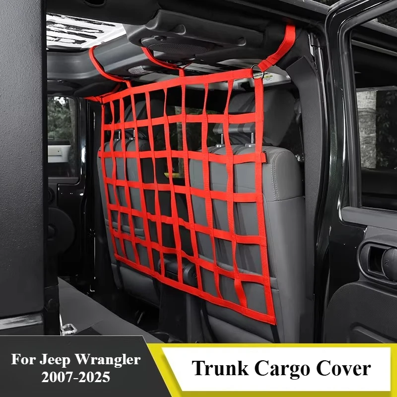 

Сетка-разделитель багажника/шторка для Jeep Wrangler 2007-2025: аксессуары для тюнинга салона, защитная сетка для багажника, инструменты для установки