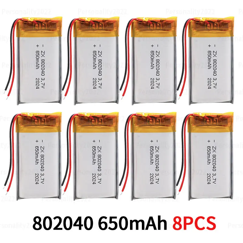z.SHV 802040   650 mAh Li-Polymer-Akku mit Schutzplatte, Lipo-Polymer-Ersatzzelle für Kopfhörer von Beauty Instruments 5