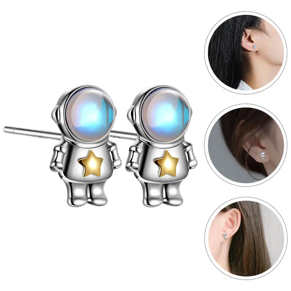 1Pair Astronaut Stud Earrings Delicate Spaceman Dangle Earrings for Teen Cute Fashion Space Jewelry Space Jewelry