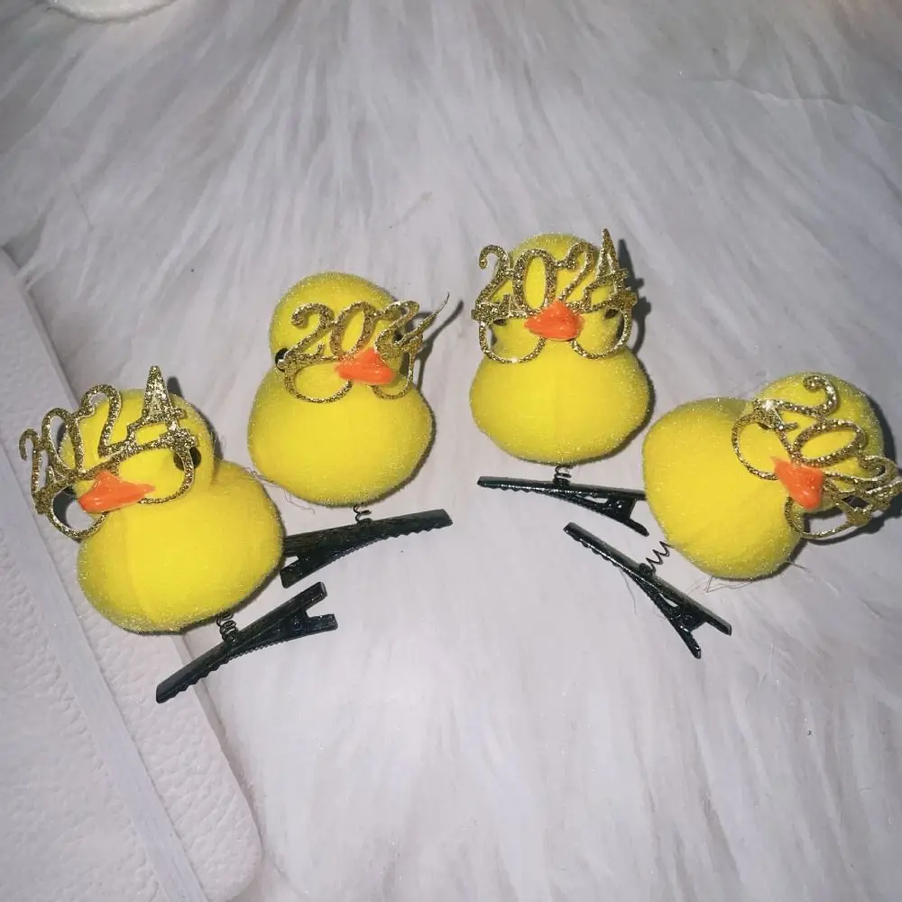 

Creative Flower Duck Hair Clips Bowknot Plush Chicken Side Barrettes Crown Hairpins Cartoon Duckbill Clips Daily