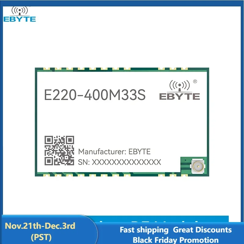 LLCC68 433/470MHz 33dBm 2W LoRa Spread Spectrum SPI Module EBYTE E220-400M33S 16km IPEX Stamp Hole RF SMD Module PA LNA